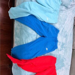 Nike men's Red, Blue, and Light Blue Joggers bundle